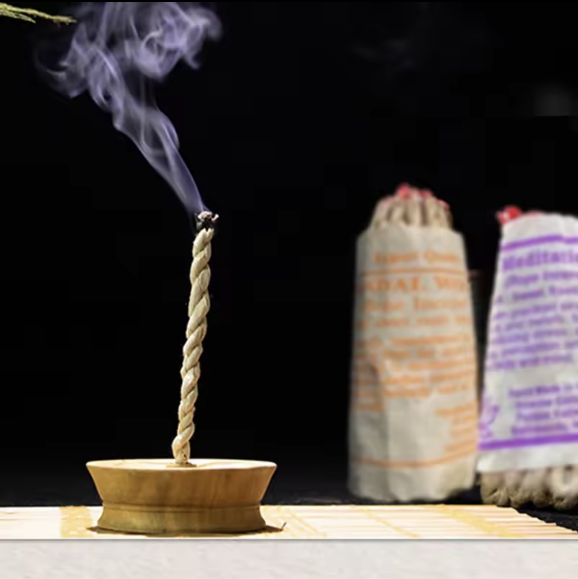 Kötél füstölő - Nepáli tradicionális kézzel készített kötél  füstölő - Meditáció   Nepáli hagyományos kézzel készített kötél füstölő 