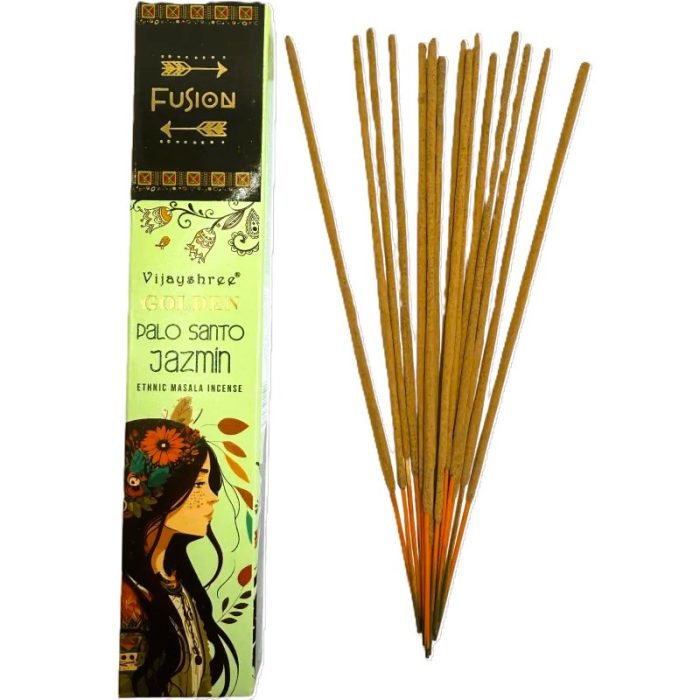 Golden Nag Füstölő - Golden Fusion Palo Santo és jázmin füstölő  Palo santo és jázmin masala füstölő a Vijayshree Golden Fusion sorozatából,